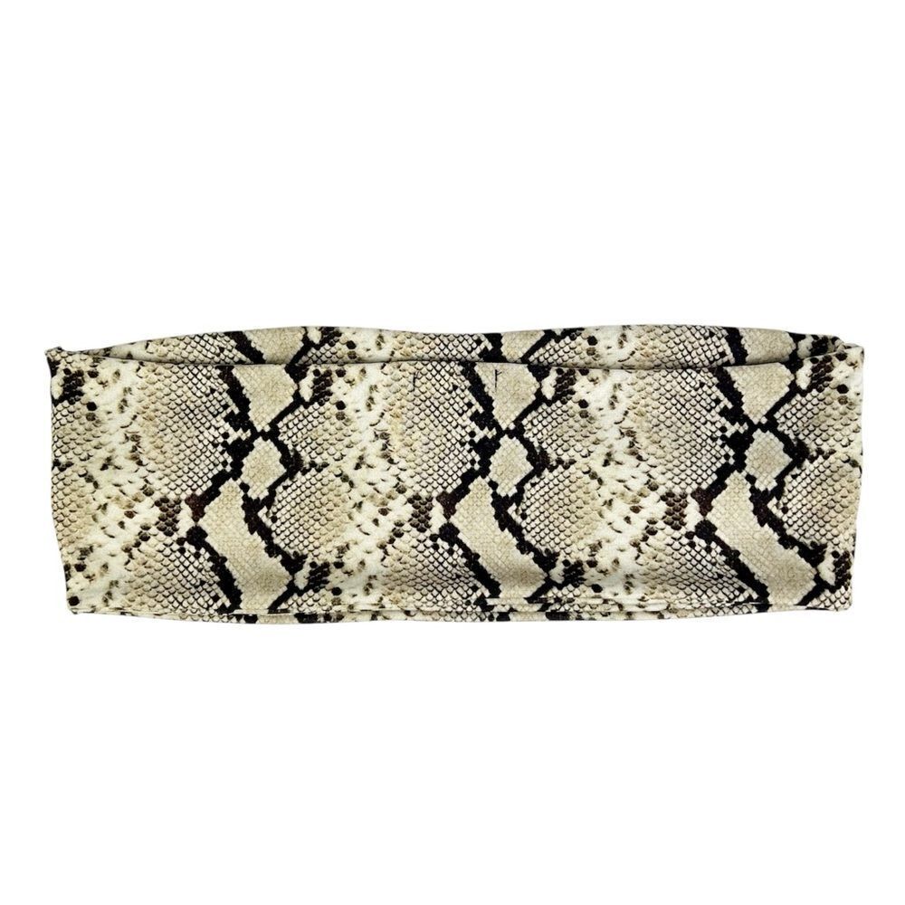 Nasty Gal Tan Snakeskin Strapless Bandeau Bikini Tube Top Size 10 - Picture 2 of 5
